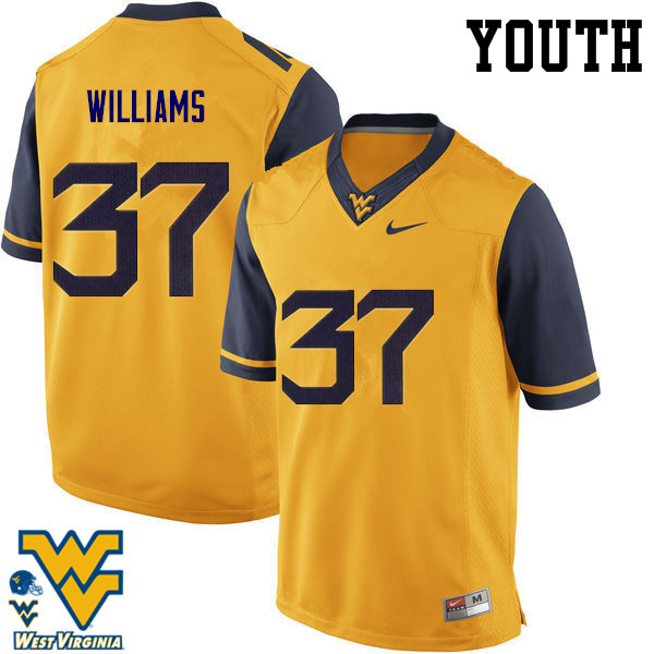 NCAA Youth Kevin Williams West Virginia Mountaineers Gold #37 Nike Stitched Football College Authentic Jersey WN23E51NM